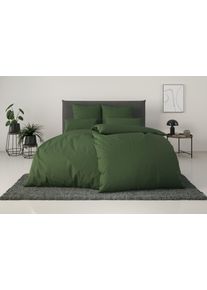 Bettw&auml;sche OTTO HOME "Desner 100% Microfaser, extra weich, allergikerfreundlich", gr&uuml;n, B/L: 155cm x 220cm, 1 Stk., 1 Stk., Microfaser, B/L: 80cm x 80cm, 2 Stk., Microfaser, Obermaterial: 100% Polyester, Bettw&auml;sche, Bettw&auml;sche, Premium Qualit&auml;t, uni, schnell trocknend, pflegeleicht, ab 135x200 cm