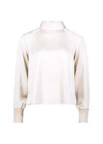 Satinbluse Zero "Satin-Bluse mit Kragen", Damen, Gr. 34, beige (french oak), Obermaterial: 100% Polyester PES., Blusen Satinbluse