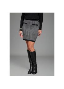 Melrose, Damen, Strickrock in Jaquardmuster, schwarz gemustert, 36, Modischer Strickrock von Melrose