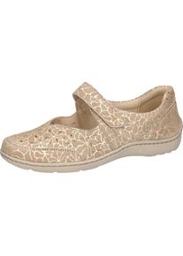 Waldl&auml;ufer Waldl&auml;ufer, Damen, Riemchenballerina &raquo;HENNI&laquo; Komfortschuh, Halbschuh in Komfortweite H (= sehr weit), beige, 5,5 (38,5), Ballerina mit praktischem 