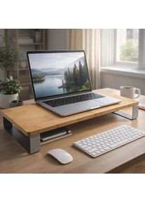 Support d'&eacute;cran en bambou pour ordinateur portable et notebook, couleur naturelle Divit DPLC4