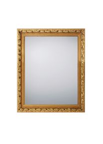 Boxxx Wandspiegel, Goldfarben, Glas, Kautschukholz, massiv, rechteckig, 55x70x3.5 cm, senkrecht und waagrecht montierbar, Spiegel, Wandspiegel
