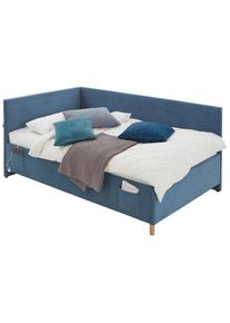 Stylife Polsterliege, Blau, Holz, Eukalyptusholz, 120x200 cm, Reach, Stoffauswahl, in verschiedenen Gr&ouml;&szlig;en erh&auml;ltlich, Wohnzimmer, Sofas & Couches, Sofas, Recamieren
