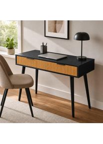 Bureau mid-century Divit ST1 table bureau table informatique noir 2 tiroirs bois DPLC3