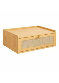 Table de chevet murale avec tiroir Divit HN5 flottante console de chevet &eacute;tag&egrave;re murale bois