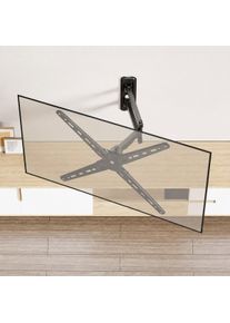 Support Mural TV Orientable Inclinable Divit TH27 Support Mural T&eacute;l&eacute;viseur Fixation T&eacute;l&eacute;viseur Full Motion jusqu'&agrave; 55 pouces noir