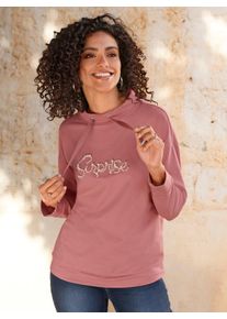 Damen Sweatshirt mit genieteten Zierperlen in rosenholz ,Gr&ouml;&szlig;e 40, WITT, 50% Baumwolle, 50% Polyester