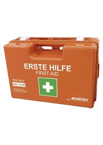 Petex, Erste Hilfe Set, 43924035 Erste Hilfe Koffer DIN 13169 350 x 140 x 240 Orange (Verbandskasten)