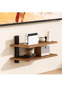 Divit AV2 &Eacute;tag&egrave;re multim&eacute;dia murale flottante &ndash; 2 niveaux en acier pour r&eacute;cepteur console routeur et box streaming noir