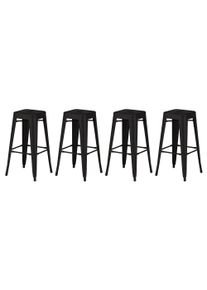 Barhocker VENTURE HOME "Tempe, 4er-Set Barhocker, kompakt, 136 kg belastbar", schwarz, B:43cm H:76cm T:43cm, Hocker, Barhocker, Tresenstuhl, Stahlrahmen, Fu&szlig;st&uuml;tze, ausgestellte Beine, schlicht