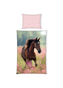 Herding Jugendbettw&auml;sche, Mehrfarbig, Textil, Pferd, 140x200 cm, Oeko-Tex&reg; Standard 100, pflegeleicht, atmungsaktiv, hautfreundlich, schadstoffgepr&uuml;ft, Heimtextilien, Bettw&auml;sche & Leint&uuml;cher, Kinderbettw&auml;sche