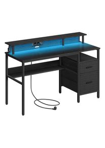Mid.you Gamingtisch, Schwarz, Metall, Holzwerkstoff, 2 Schublade(n) Schubladen, quadratisch, eckig, 55x89x135 cm, h&ouml;henverstellbar, B&uuml;rom&ouml;bel, Schreibtische, Gaming-Tische