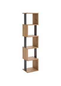 Xora Regal, Anthrazit, Eiche Artisan, Holzwerkstoff, 35x161x30 cm, Wohnzimmer, Regale, B&uuml;cherregale