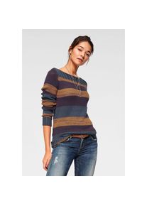 AJC Strickpullover mit U-Boot Ausschnitt und tollem Streifendesign blau, Gr&ouml;&szlig;e 32/34 (XS)