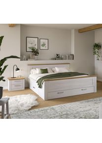 Schlafzimmer-Set Home Affaire "COSENZA, 2-teilig, Stauraumbett & Nachttisch", sibiu l&auml;rche nachbildung, artisan eiche nachbildung, ohne Matratze, B/H: 180cm x 200cm, Schlafzimmerm&ouml;bel-Sets, Schlafzimmer-Set, Schlafzimmer, Schlafen, Set, Kombination, Bettanlage