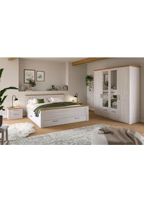 Schlafzimmer-Set Home Affaire "COSENZA, 4-teilig, Kleiderschrank, Bett & 2x Nachttische", wei&szlig; (sibiu l&auml;rche nachbildung, artisan eiche nachbildung), ohne Matratze, B/H: 180cm x 200cm, Schlafzimmerm&ouml;bel-Sets, Schlafzimmer-Set, Schlafzimmer, Schlafen, Set, Kombination, Bettanlage