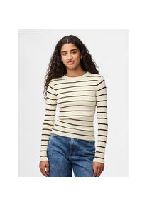 Pieces Rundhalspullover &raquo;PCMIRA NEW LS O-NECK KNIT NOOS BC&laquo; Viskosemischung beige, Gr&ouml;&szlig;e L