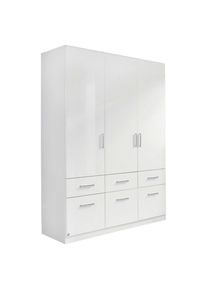 CARRYHOME Dreht&uuml;renschrank, Wei&szlig;, Wei&szlig; Hochglanz, Holzwerkstoff, 5 F&auml;cher, 6 Schublade(n) Schubladen, 136x197x54 cm, Blauer Engel, BQ - B&uuml;ndnis f&uuml;r Qualit&auml;t, Made in Germany, erweiterbar, Typenauswahl, Beim&ouml;bel erh&auml;ltlich, umfangreiches Zubeh&ouml;r erh&auml;ltlich, in verschiedenen Gr&ouml;&szlig;en erh&auml;ltlich, in verschiedenen Holzdekoren erh&auml;ltlich, individuell planbar, Schlafzimmer, Komplette Schlafzimmer und Seri