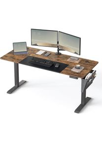 Boxxx Computertisch, Braun, Schwarz, Metall, Holzwerkstoff, rechteckig, eckig, 70x72-120x160 cm, h&ouml;henverstellbar, Kabeldurchlass, B&uuml;rom&ouml;bel, B&uuml;rom&ouml;bel-Sets & B&uuml;rom&ouml;bel-Serien, B&uuml;rom&ouml;belserien