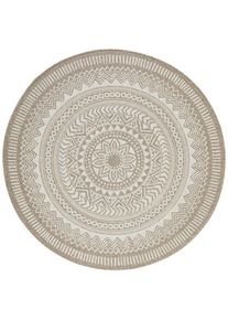 Novel Outdoorteppich, Beige, Textil, Boho, rund, Oeko-Tex&reg; Standard 100, waschbar, Teppiche und B&ouml;den, Teppiche, Outdoorteppiche