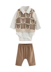 next Pojkar Set beige / ljusbrun / vit Storlek 68
