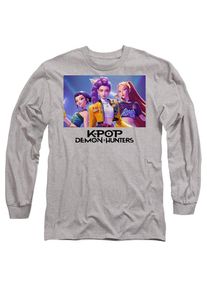 K-Pop Demon Hunters Unisex Adult Heroic Huntrix Huntr/X T-shirt met lange mouwen (Heide Grijs)