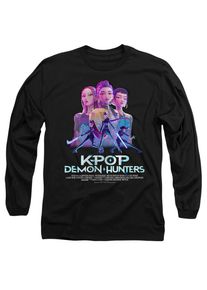 K-Pop Demon Hunters Unisex volwassen Huntr/X Poster T-shirt met lange mouwen (Zwart)
