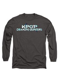 K-Pop Demon Hunters Unisex T-shirt met lange mouwen en logo voor volwassenen (Houtskool)
