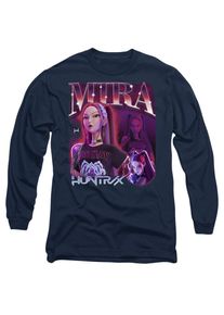 K-Pop Demon Hunters Unisex Volwassene Huntr/X Mira Lange Mouwen T-Shirt (Marineblauw)