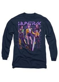 K-Pop Demon Hunters Unisex Huntr/X Group Shot T-shirt met lange mouwen voor volwassenen (Marine)