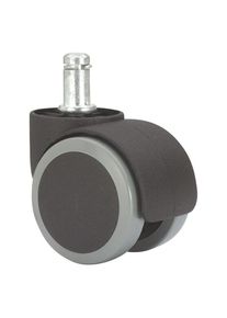 Ruedas Alex, M&ouml;belrollen, Smooth spindle swivel wheel with ring, black/grey, max. load 50 kg, 11 x 22 mm, &oslash; 5 cm