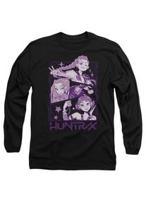 K-Pop Demon Hunters Unisex Volwassenen Huntr/X Paneel Lange Mouwen T-Shirt (Zwart)