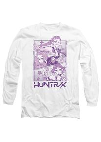K-Pop Demon Hunters Unisex Volwassenen Huntr/X Paneel Lange Mouwen T-Shirt (Wit)