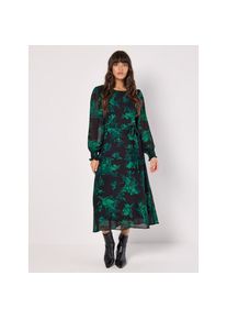 Apricot Chiffonkleid &raquo;gef&uuml;ttertes Midaxikleid&laquo; 2 tlg. mit floralem Druck gr&uuml;n, Gr&ouml;&szlig;e XXL (44)