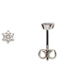 Paar Ohrstecker Firetti "Schmuck Geschenk Gold 333 Ohrschmuck Blume", wei&szlig; (wei&szlig;goldfarben, gw = get&ouml;ntes wei&szlig;), Ohrringe, Damen, 4mm, 0,01 P2 = erkennbare Einschl&uuml;sse, Diamanten Wei&szlig;gold 333, Diamanten, Wei&szlig;gold 333, Paar Ohrstecker, mit Brillant - Krappenfassung