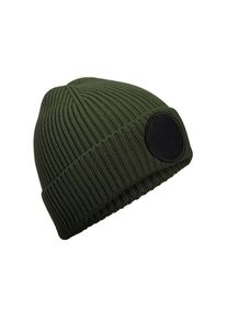 Beechfield Circulaire Patch Beanie (Olijfgroen/zwart)