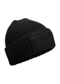 Beechfield Zip Patch muts (Zwart)
