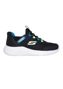 Skechers Bounder Brisk Burst Mesh instapschoenen voor kinderen (Zwart/Blauw/Lime)