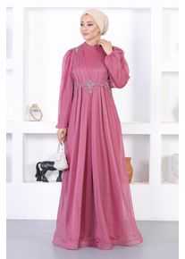 Parelmeer Kant Glitter Avondjurk Oud roze