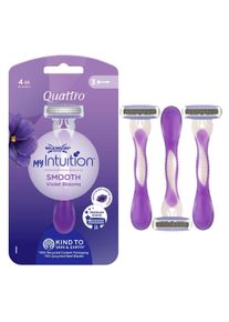 Wilkinson, Nassrasierer, MyIntuition Smooth Violet Bloom maszynki do golenia Quattro 3szt.