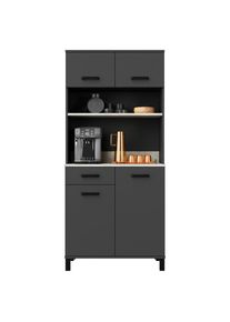 P & B Buffet, Anthrazit, Hellgrau, Metall, 2 F&auml;cher, 1 Schublade(n) Schubladen, 80x177x40 cm, K&uuml;chen, K&uuml;chenm&ouml;bel, Buffetschr&auml;nke