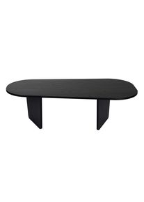 Mid.you Couchtisch, Schwarz, Holzwerkstoff, Holzoptik, Freiform, 65-54x40x130 cm, einfacher Aufbau, Wohnzimmer, Wohnzimmertische, Couchtische
