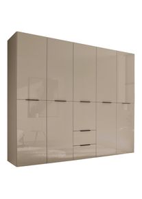Boxxx Dreht&uuml;renschrank, Kaschmir, Glas, Holzwerkstoff, 5 F&auml;cher, 2 Schublade(n) Schubladen, 250x212x57 cm, Schlafzimmer, Komplette Schlafzimmer und Serien, Schlafzimmerserien