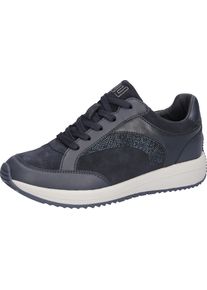 Waldl&auml;ufer Sneaker WALDL&Auml;UFER "H-Belly", Damen, Gr. 9 (43), blau, Nappaleder, Textil, Veloursleder, Schuhe Sneaker, Schn&uuml;rschuh, Komfortschuh, Glitzersteine, in Bequemweite H