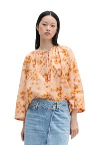 Marc O'Polo Langarmbluse MARC O'POLO, Damen, Gr. 36, orange (bright orange), Web, Obermaterial: 100% Baumwolle, relaxed fit normal, Rundhals, Blusen Langarmbluse, relaxed aus bedrucktem Baumwoll-Voile
