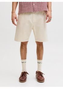 Jack & Jones Shorts JACK & JONES "JPSTTONY ORIGINAL 017 SHORTS MID SN", Herren, Gr. XL, N-Gr, beige (jet stream), Web, Obermaterial: 100% Baumwolle, unifarben, loose fit ca. Mitte Oberschenkel, Hosen Shorts, Baumwolle, locker geschnitten