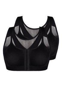 Sassa Mode Entlastungs-BH SASSA "2er Pack Soft-BH Vorderverschluss Basic", Damen, Gr. 90, Cup B, schwarz, Obermaterial: 75% Polyamid PA. 25% Elasthan EL., BHs Entlastungs-BH