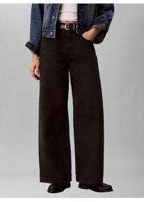 Weite Jeans Calvin Klein Jeans "THE WIDE LEG", Damen, Gr. 27, L&auml;nge 29, schwarz (worn schwarz), Denim/Jeans, Obermaterial: 100% Baumwolle, unifarben, regular fit lang, Jeans Weite Jeans, Regular fit mit ausgestelltem Bein
