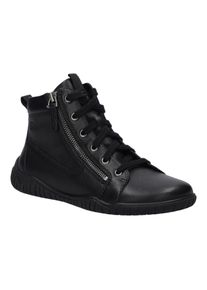 Stiefelette Josef Seibel "Wynona 15, black-black", Damen, Gr. 45, schwarz (schwarz, schwarz), Obermaterial: 100% Rindsleder Leather cow., Schuhe Stiefelette