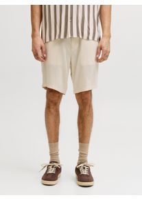 Jack & Jones Chinoshorts JACK & JONES "JPSTACE MYKONOS LINEN BLEND SHORTS SRT", Herren, Gr. S, N-Gr, beige (string), Web, Obermaterial: 55% Leinen, 45% Viskose, unifarben, regular fit, Hosen Chinoshorts